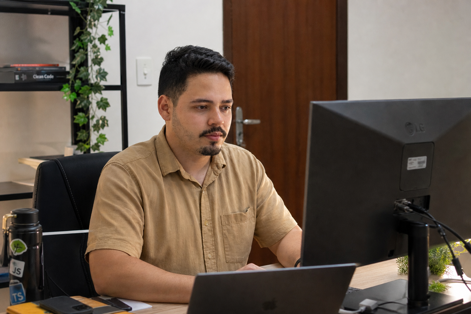 Jeferson Dantas trabalhando em projeto da DTech Developer