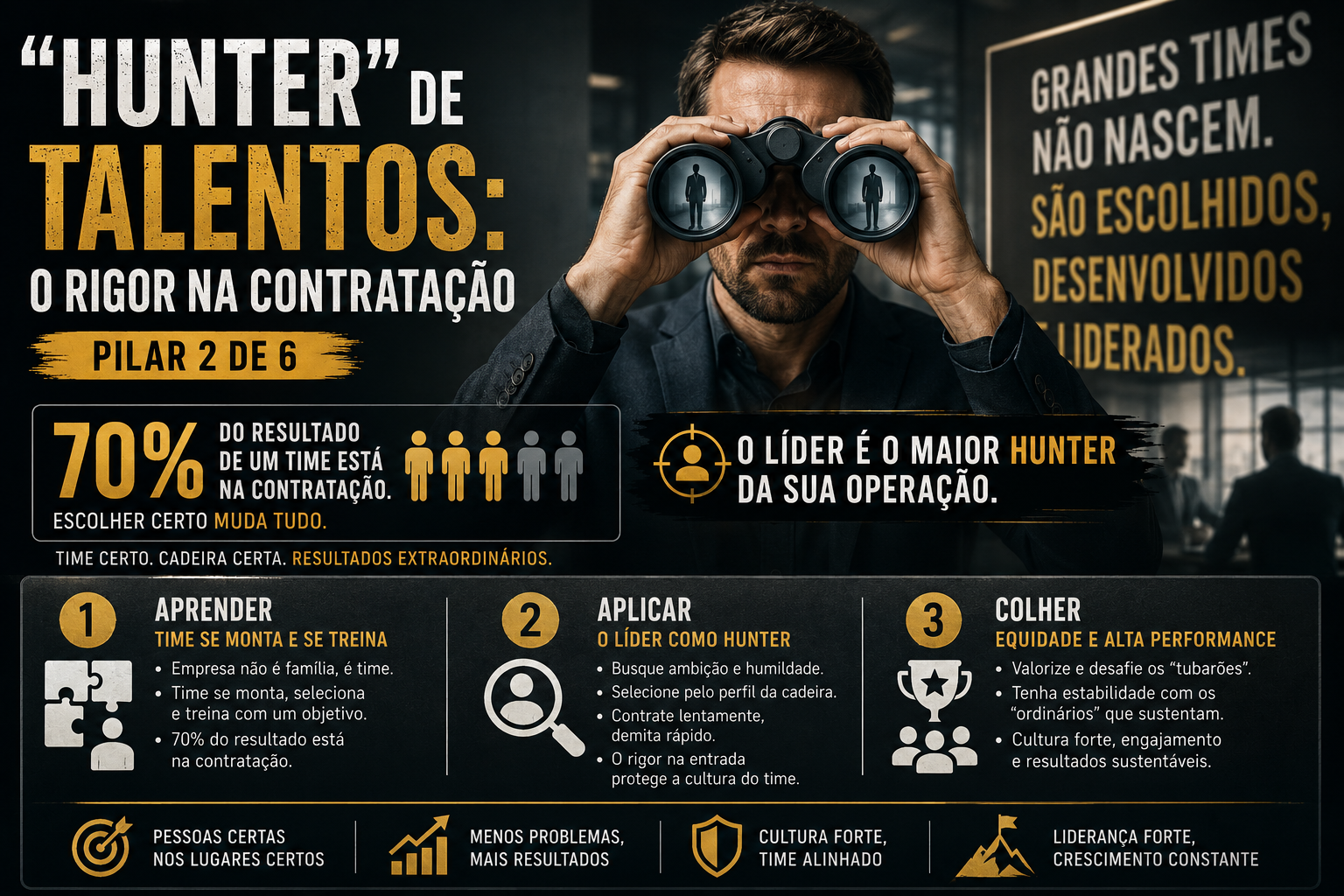 "Hunter" de Talentos: O Rigor na Contratação (Pilar 2 de 6)