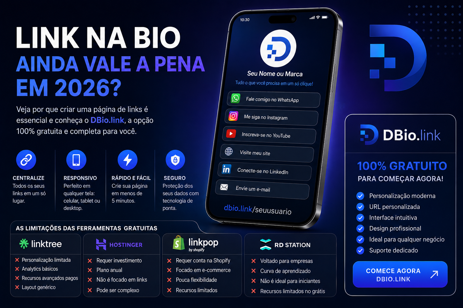 Link na Bio Ainda Vale a Pena em 2026? Veja por que o DBio.link se Destaca Entre as Melhores Ferramentas Gratuitas