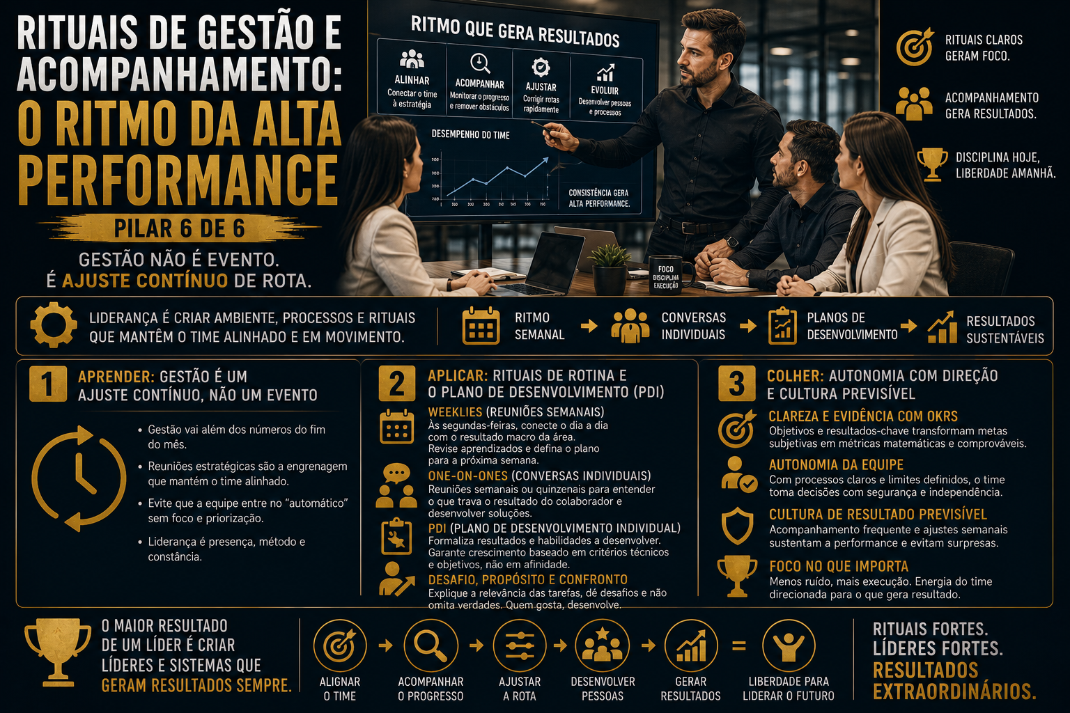 Rituais de Gestão e Acompanhamento: O Ritmo da Alta Performance (Pilar 6 de 6)