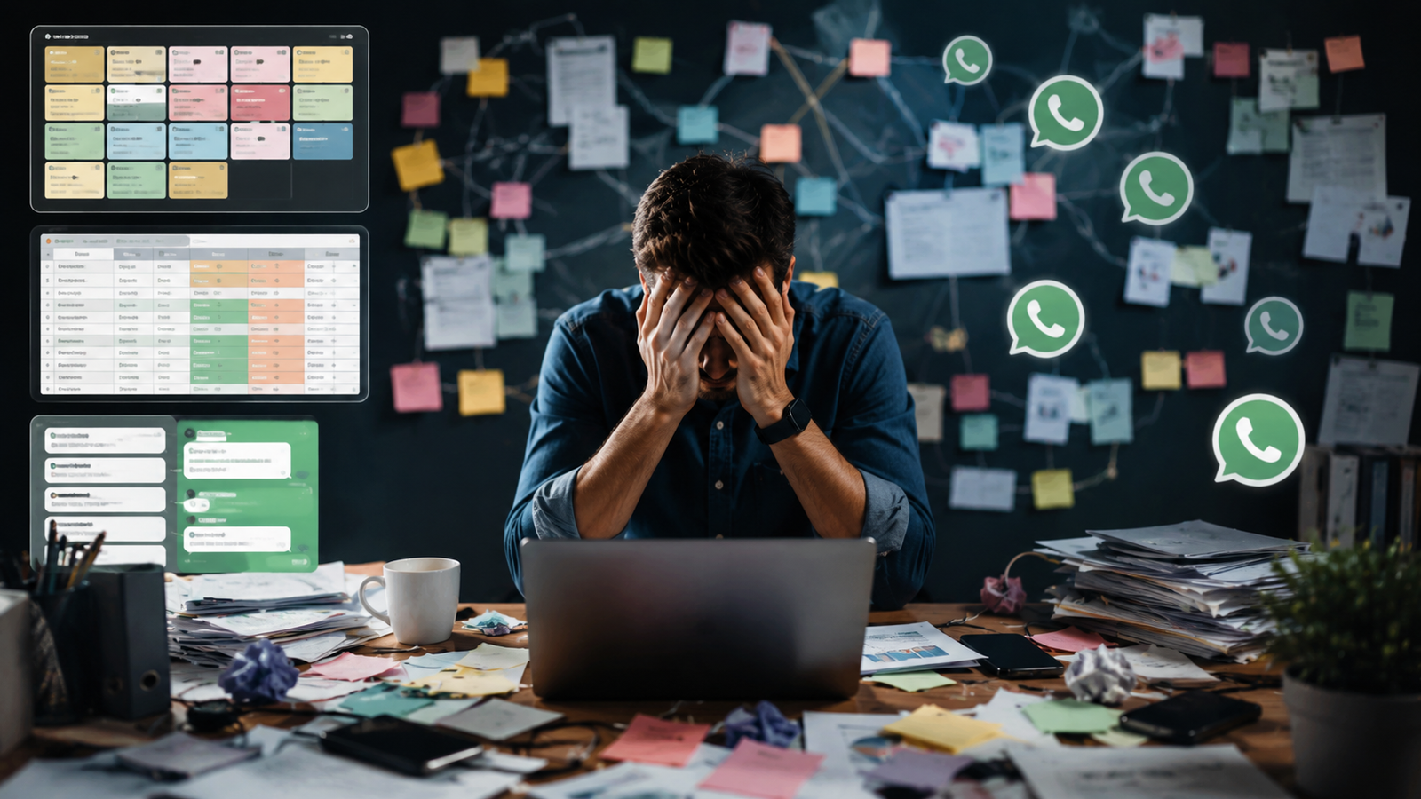 A falsa produtividade das ferramentas: quando Trello, planilhas e WhatsApp viram bagunça