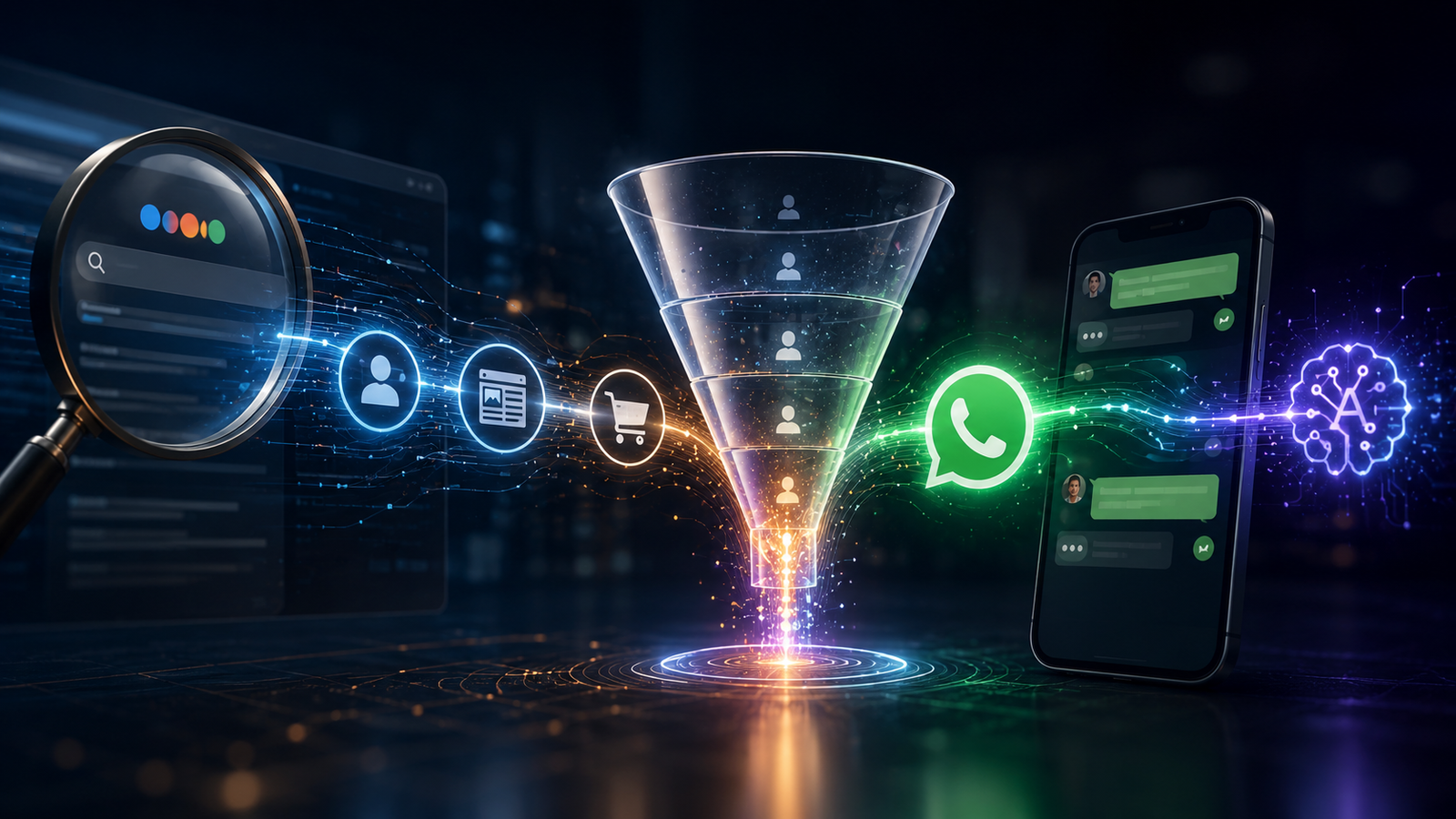O novo funil de vendas: do Google ao WhatsApp, passando pela IA